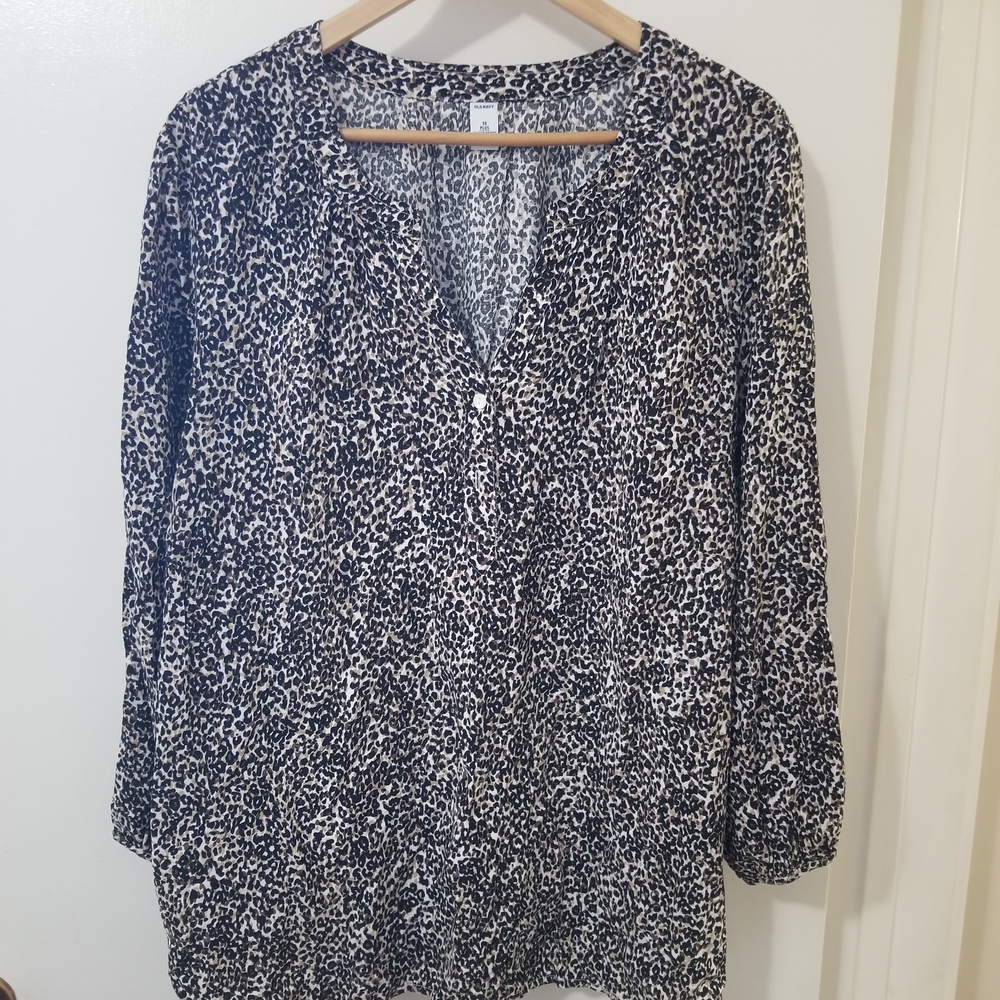 Leopard Print Top Women's 3X
